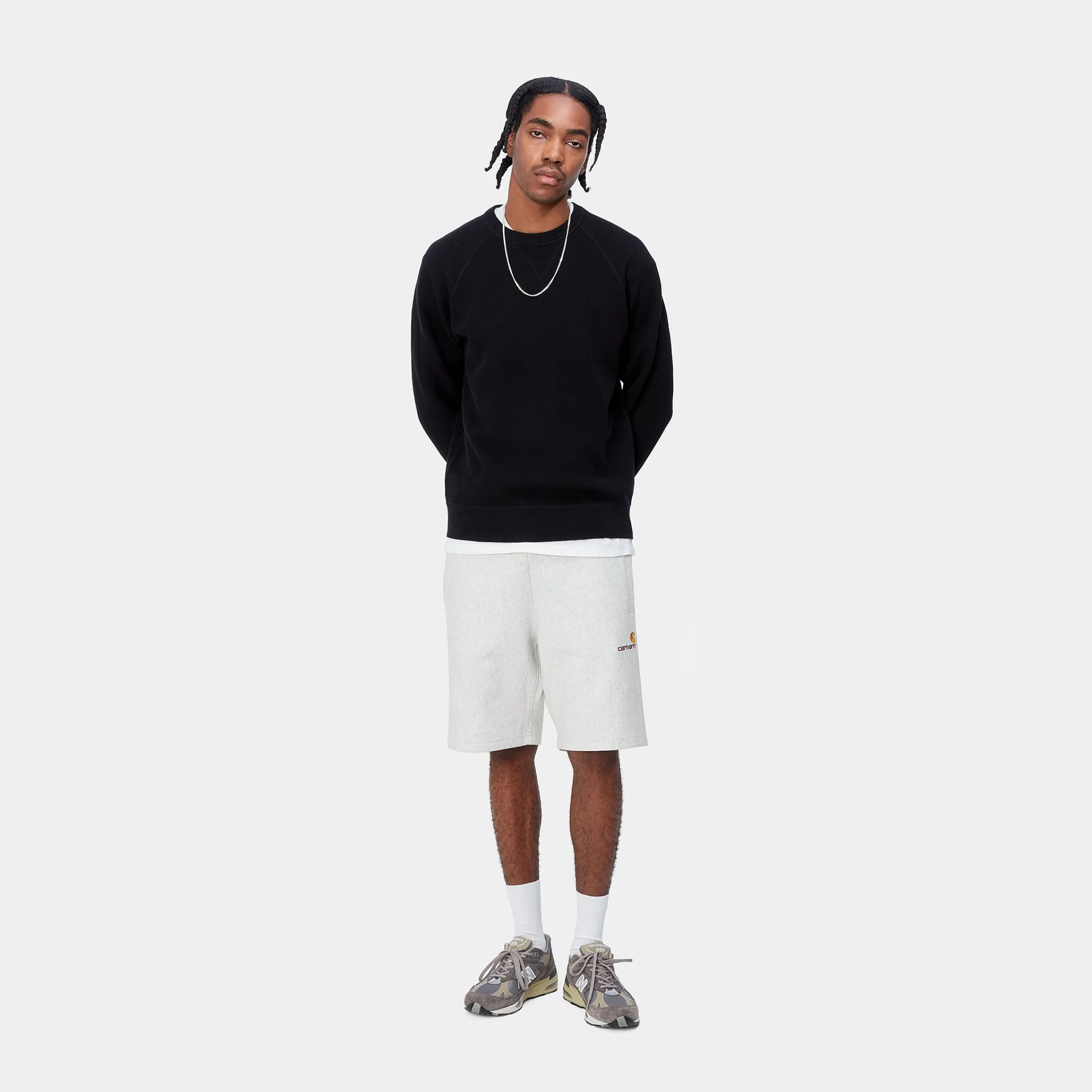 Sweats|Shorts & Badehosen>Carhartt WIP American Script Sweat Short Ash Heather