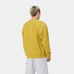 Sweats>Carhartt WIP American Script Sweatshirt Golden Olive