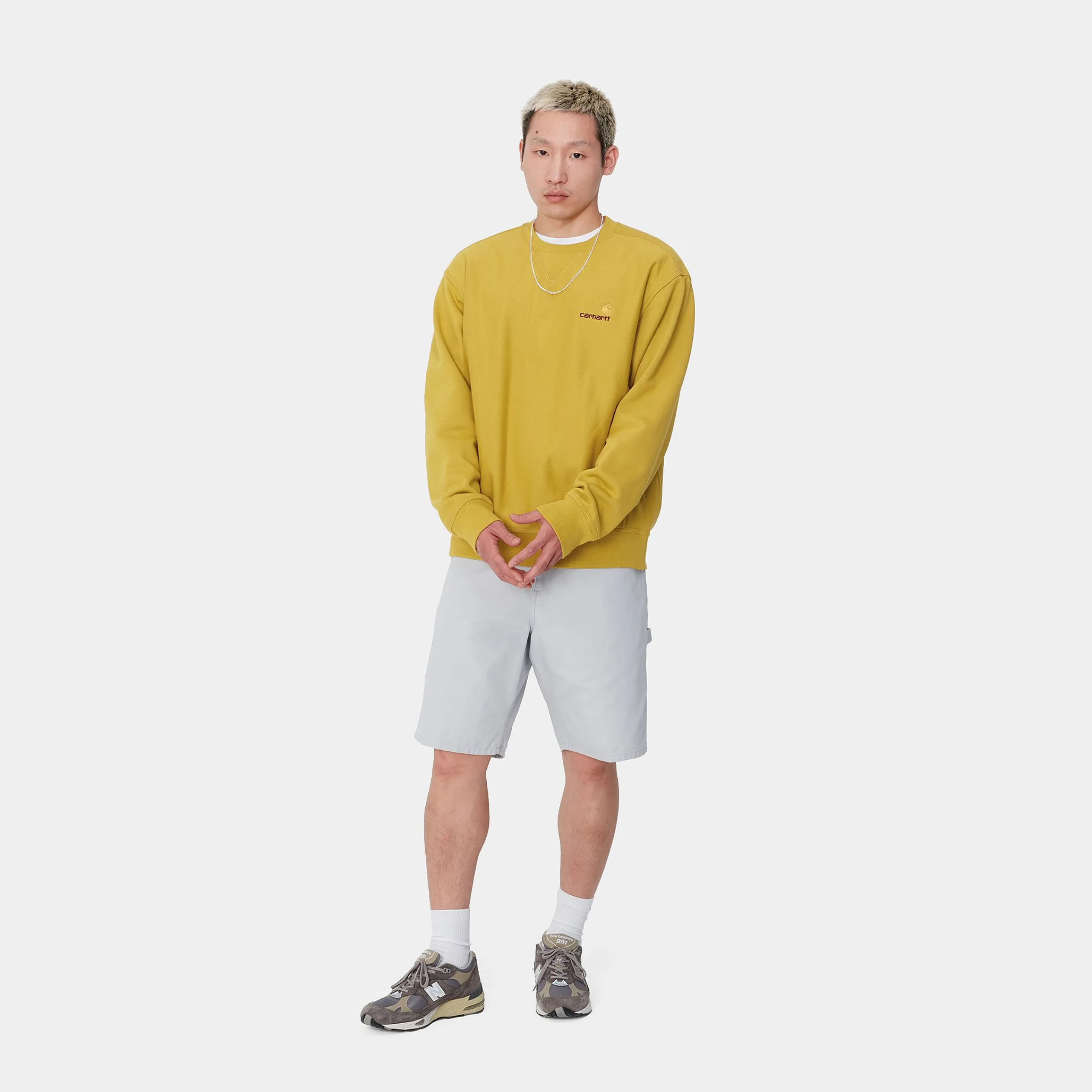 Sweats>Carhartt WIP American Script Sweatshirt Golden Olive
