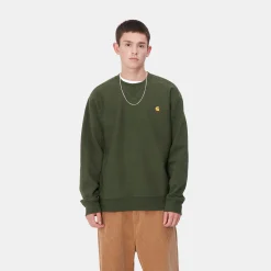 Sweats>Carhartt WIP American Script Sweatshirt Tarragon