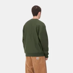 Sweats>Carhartt WIP American Script Sweatshirt Tarragon
