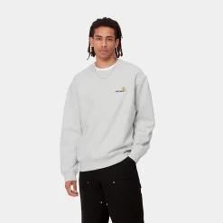 Sweats>Carhartt WIP American Script Sweatshirt Ash Heather