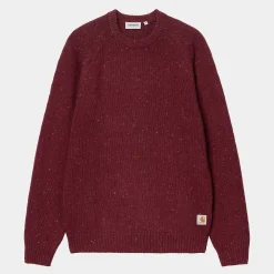 Strick>Carhartt WIP Anglistic Sweater Speckled Malbec