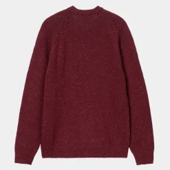Strick>Carhartt WIP Anglistic Sweater Speckled Malbec