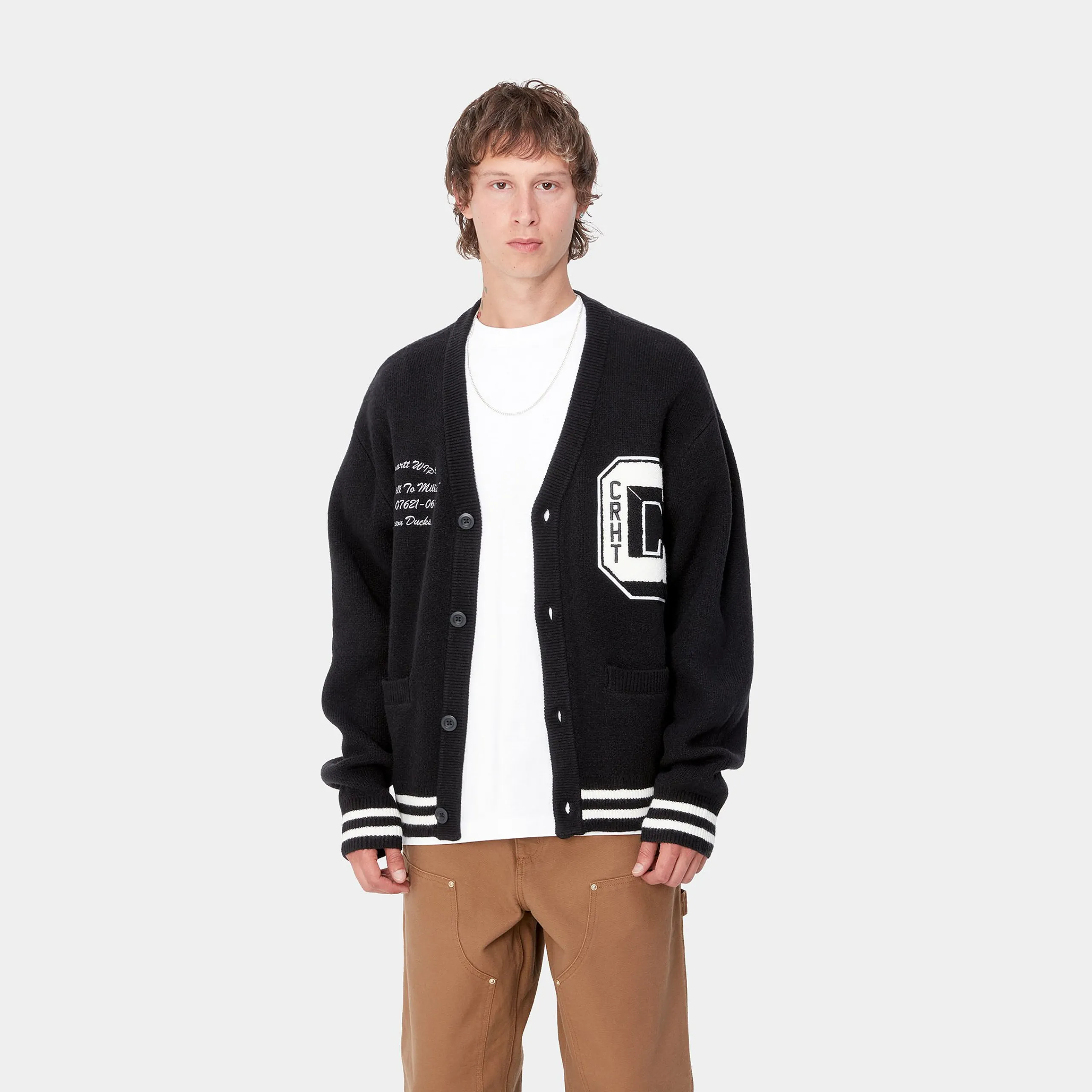 Strick>Carhartt WIP Brown Ducks Cardigan Black / Wax