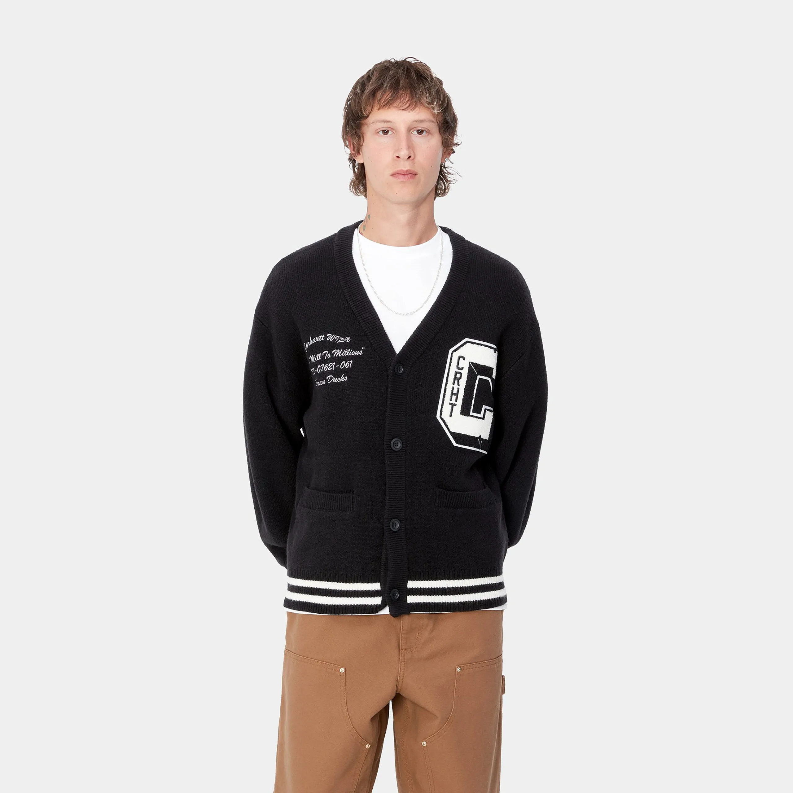 Strick>Carhartt WIP Brown Ducks Cardigan Black / Wax