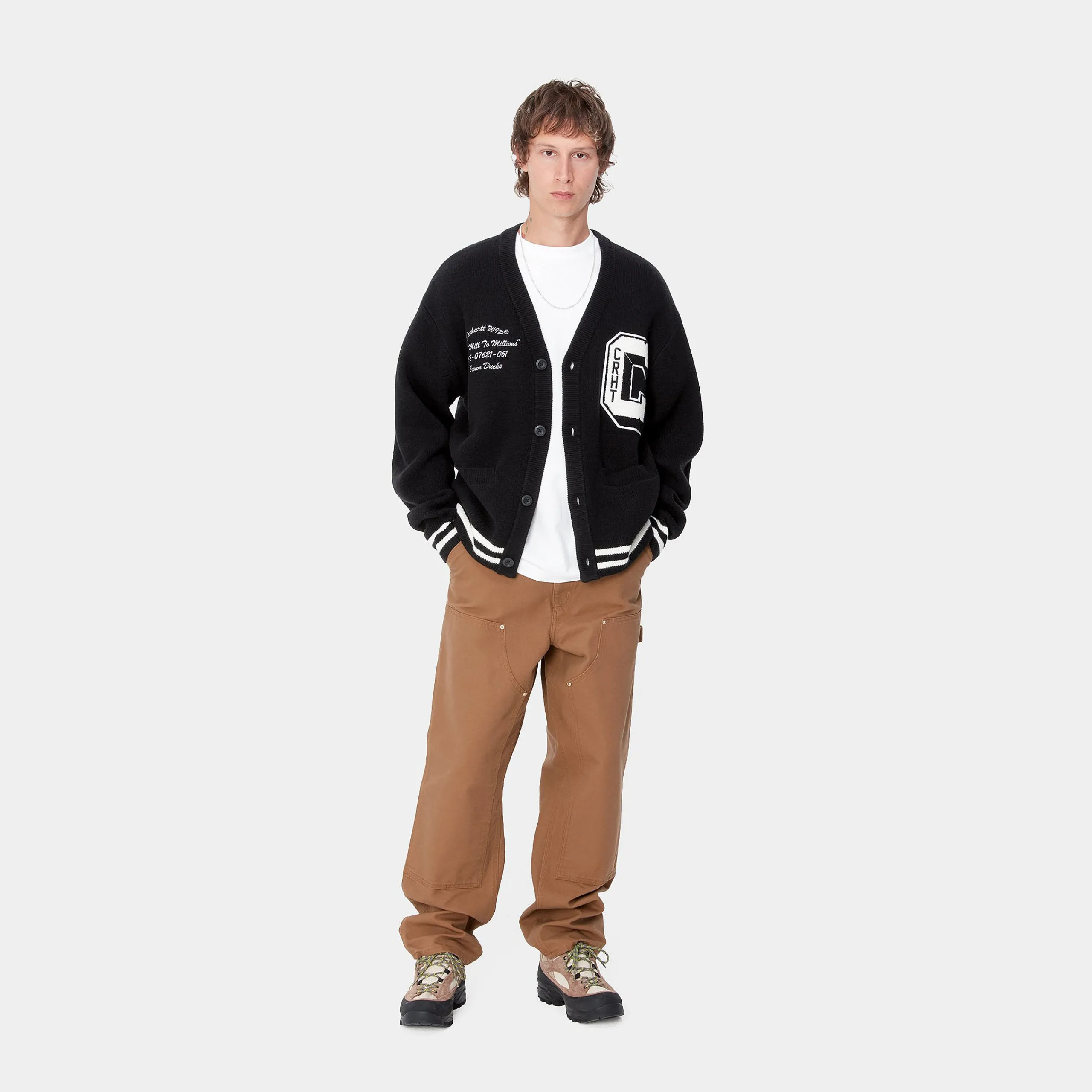Strick>Carhartt WIP Brown Ducks Cardigan Black / Wax