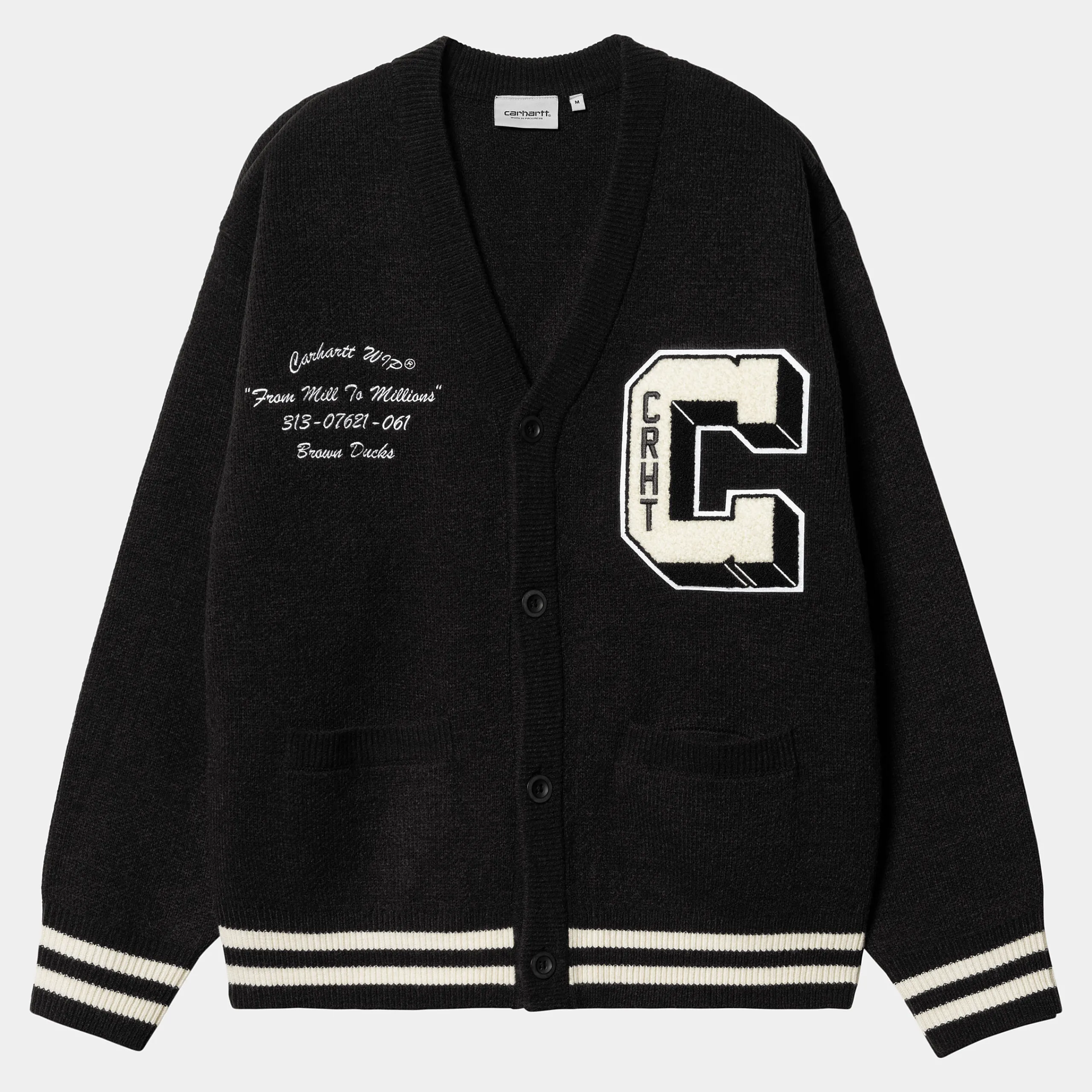 Strick>Carhartt WIP Brown Ducks Cardigan Black / Wax