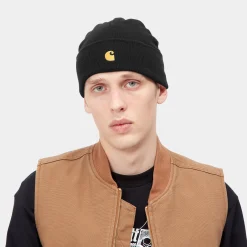 Accessoires|Accessoires>Carhartt WIP Chase Beanie Black / Gold