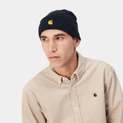 Accessoires|Accessoires>Carhartt WIP Chase Beanie Dark Navy / Gold