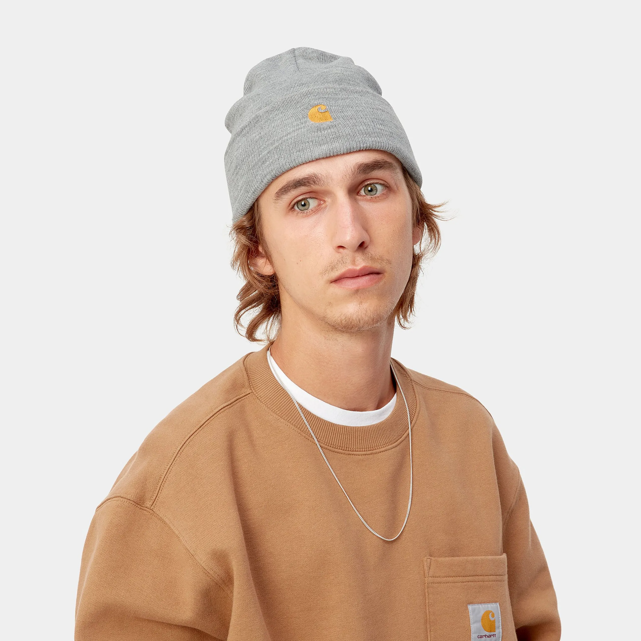 Accessoires|Accessoires>Carhartt WIP Chase Beanie Grey Heather / Gold