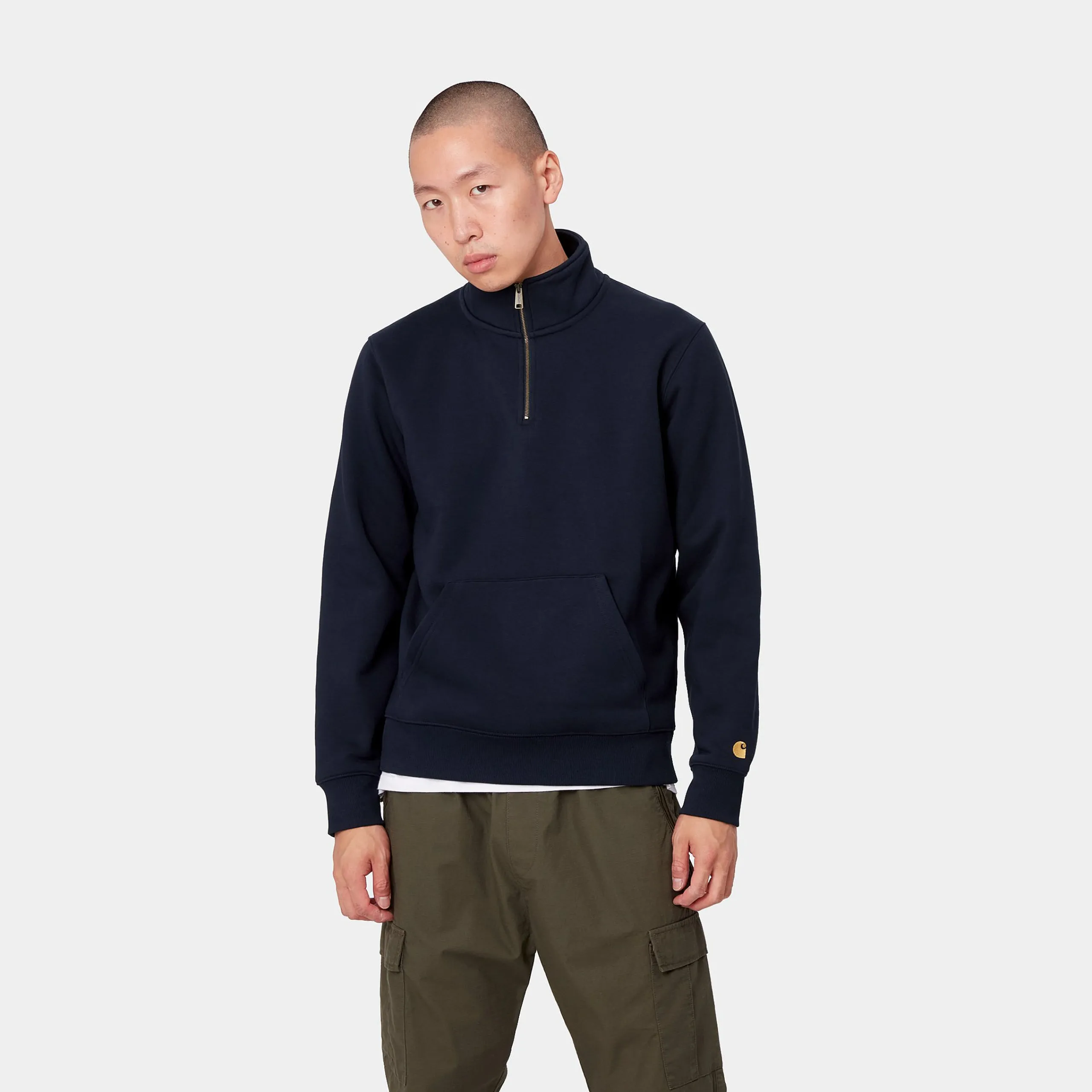 Sweats>Carhartt WIP Chase Neck Zip Sweatshirt Dark Navy / Gold