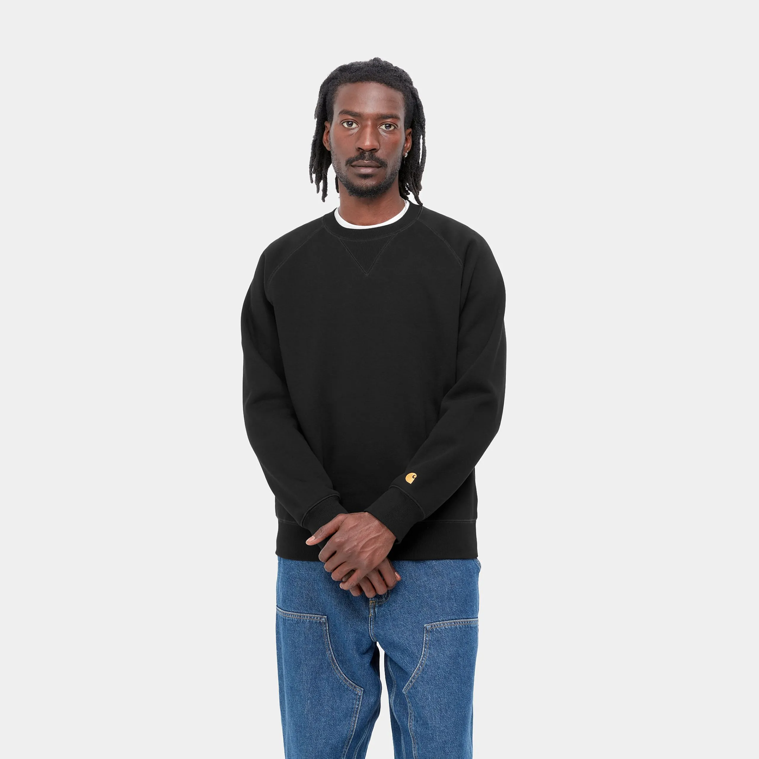 Sweats>Carhartt WIP Chase Sweatshirt Black / Gold