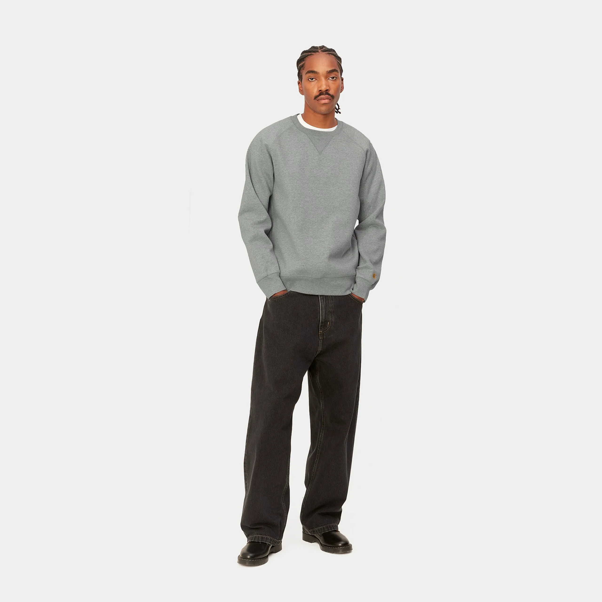 Sweats>Carhartt WIP Chase Sweatshirt Grey Heather / Gold
