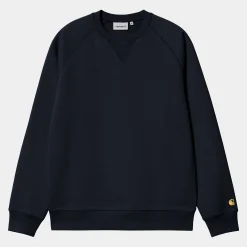Sweats>Carhartt WIP Chase Sweatshirt Dark Navy / Gold