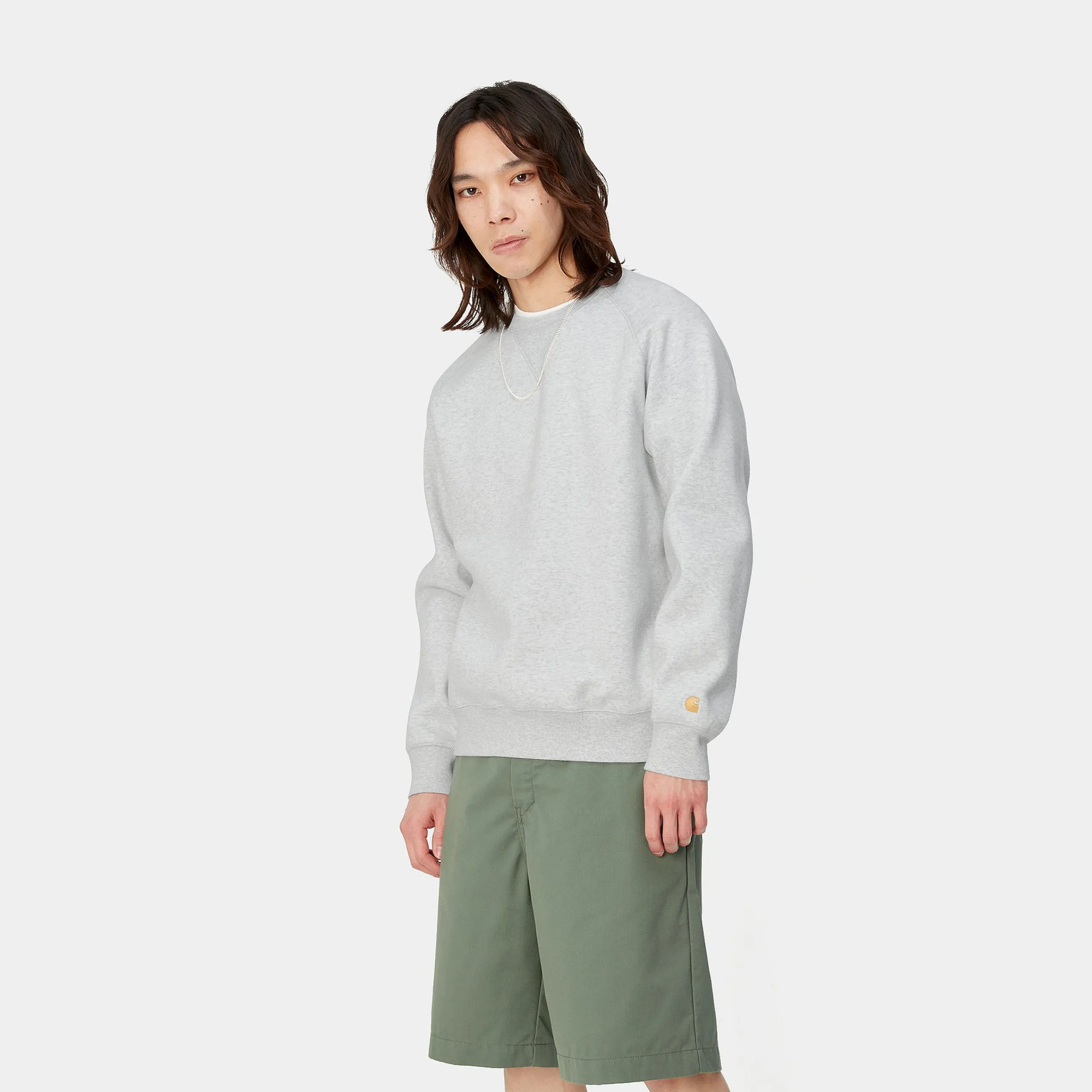 Sweats>Carhartt WIP Chase Sweatshirt Ash Heather / Gold