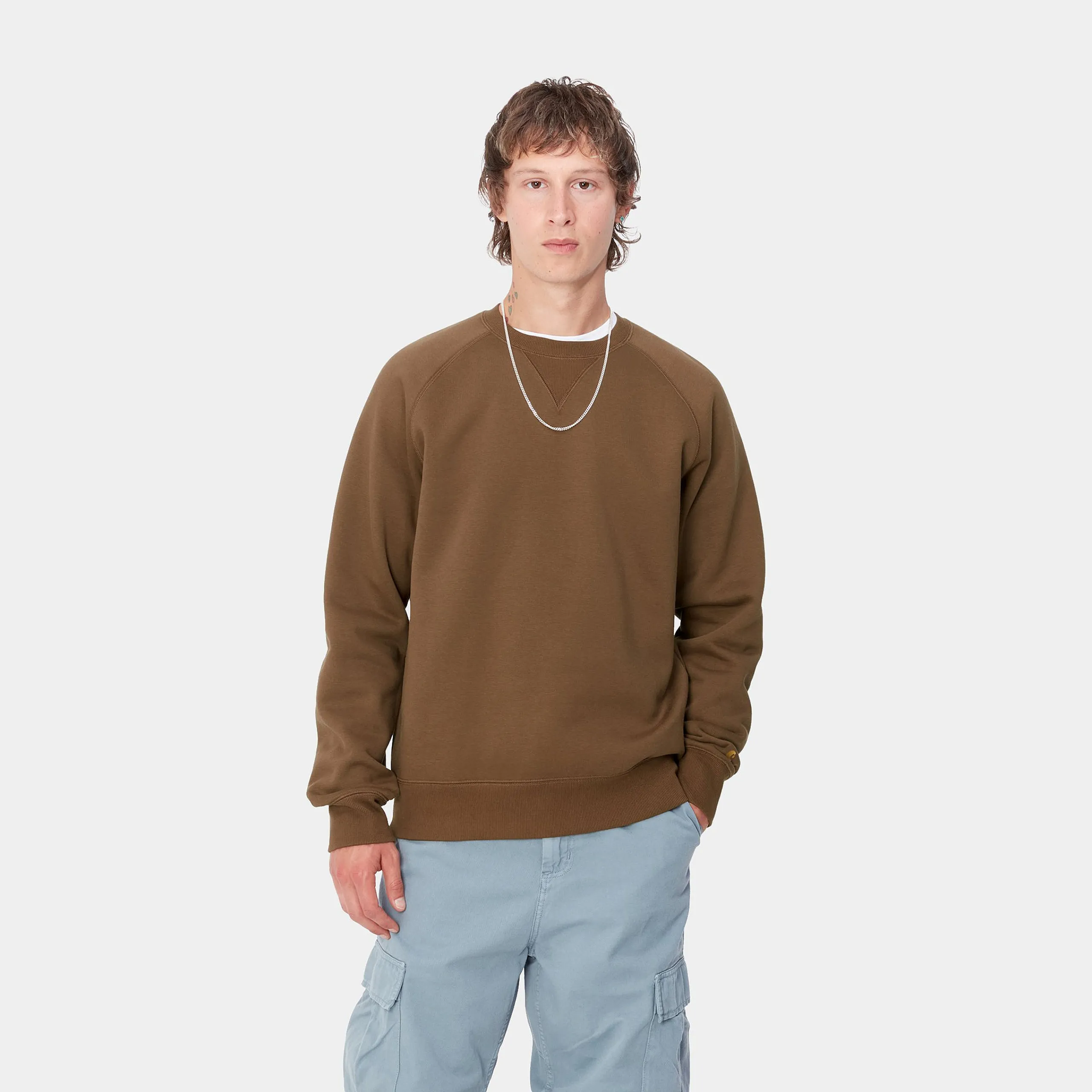 Sweats>Carhartt WIP Chase Sweatshirt Chocolate / Gold