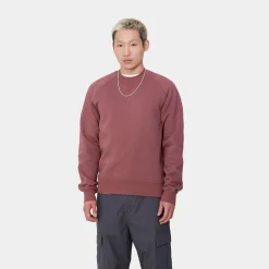 Sweats>Carhartt WIP Chase Sweatshirt Dusty Fuchsia / Gold