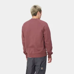 Sweats>Carhartt WIP Chase Sweatshirt Dusty Fuchsia / Gold