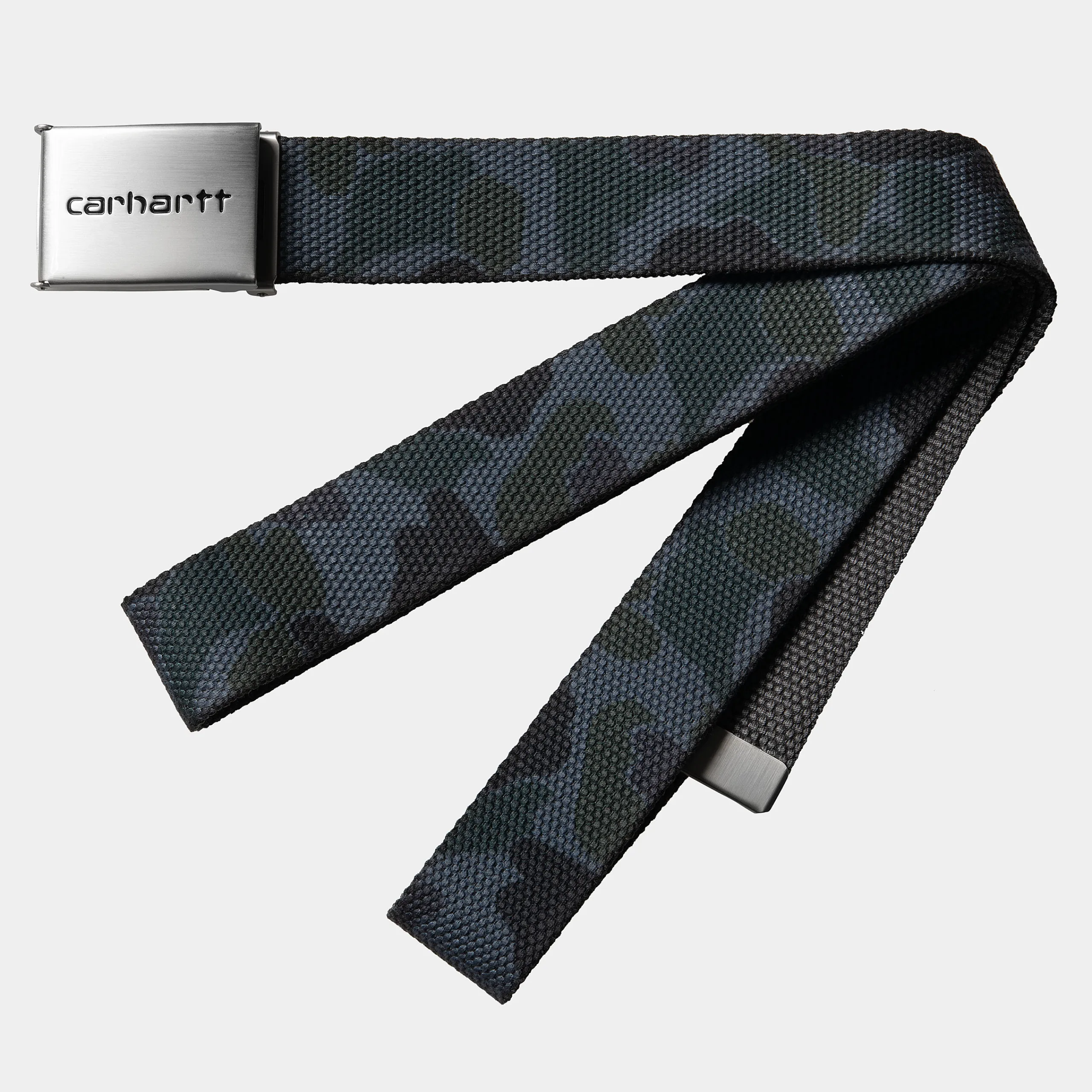 Accessoires|Accessoires>Carhartt WIP Clip Belt Chrome Camo Duck, Grey