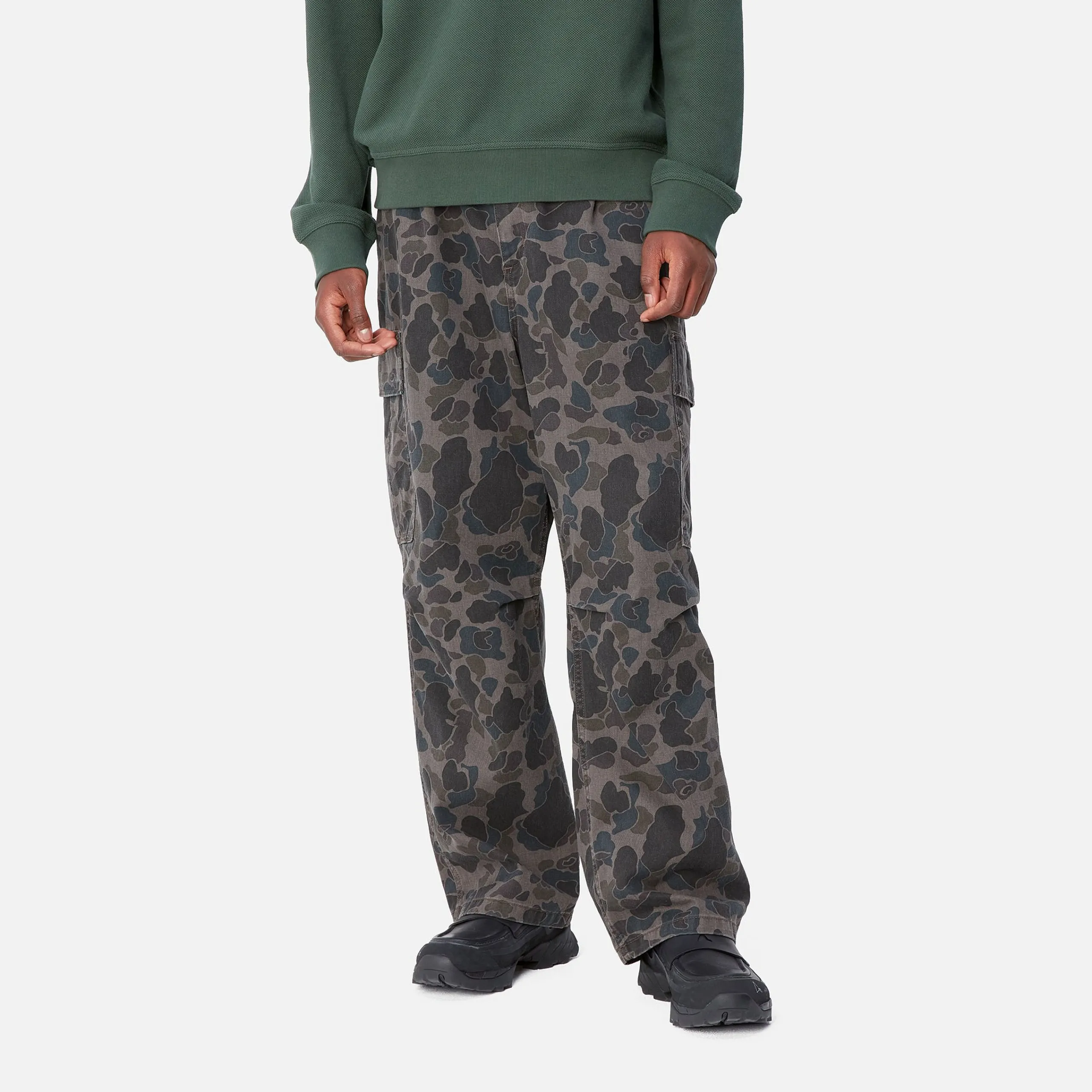 Hosen>Carhartt WIP Cole Cargo Pant Camo Duck, Grey