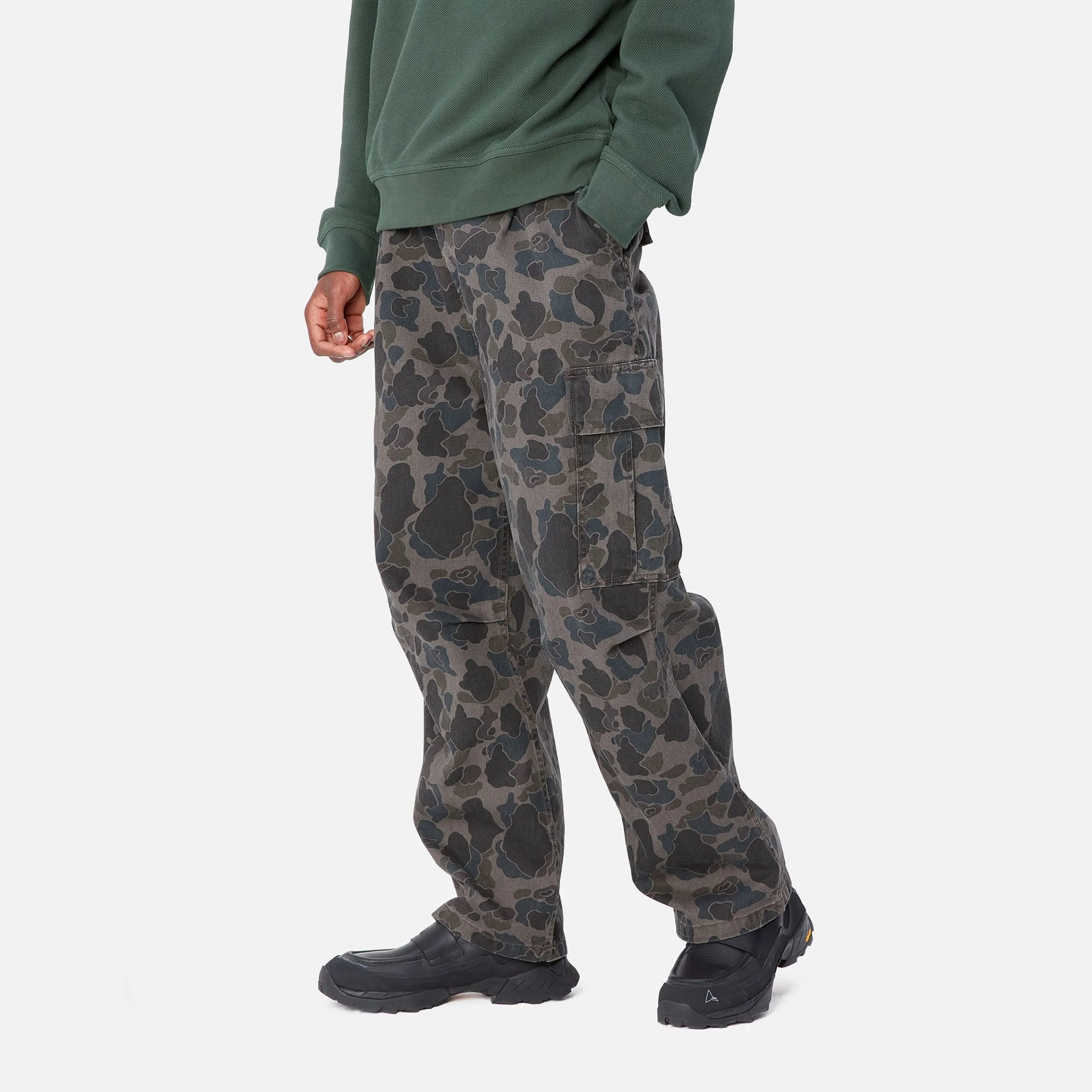 Hosen>Carhartt WIP Cole Cargo Pant Camo Duck, Grey