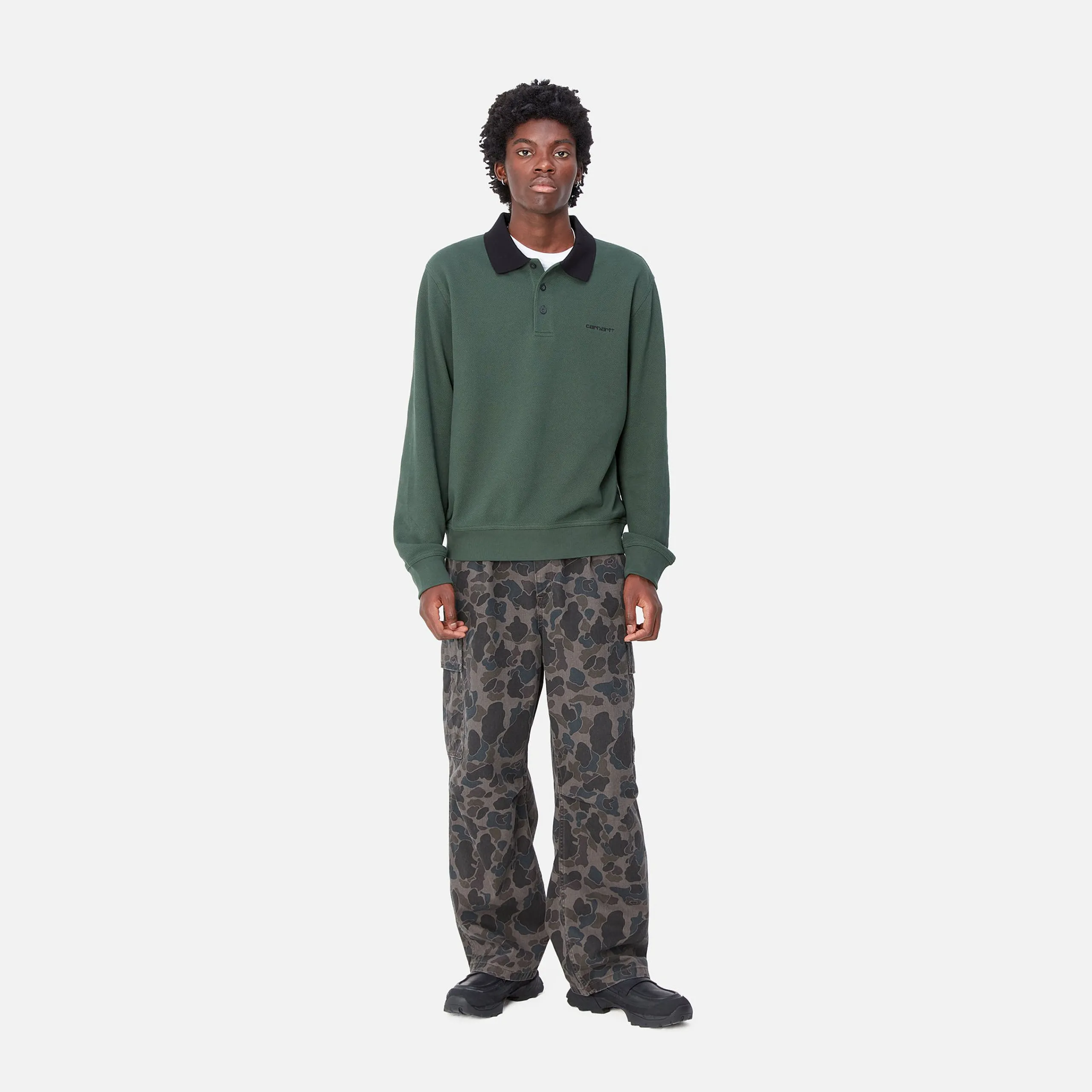Hosen>Carhartt WIP Cole Cargo Pant Camo Duck, Grey
