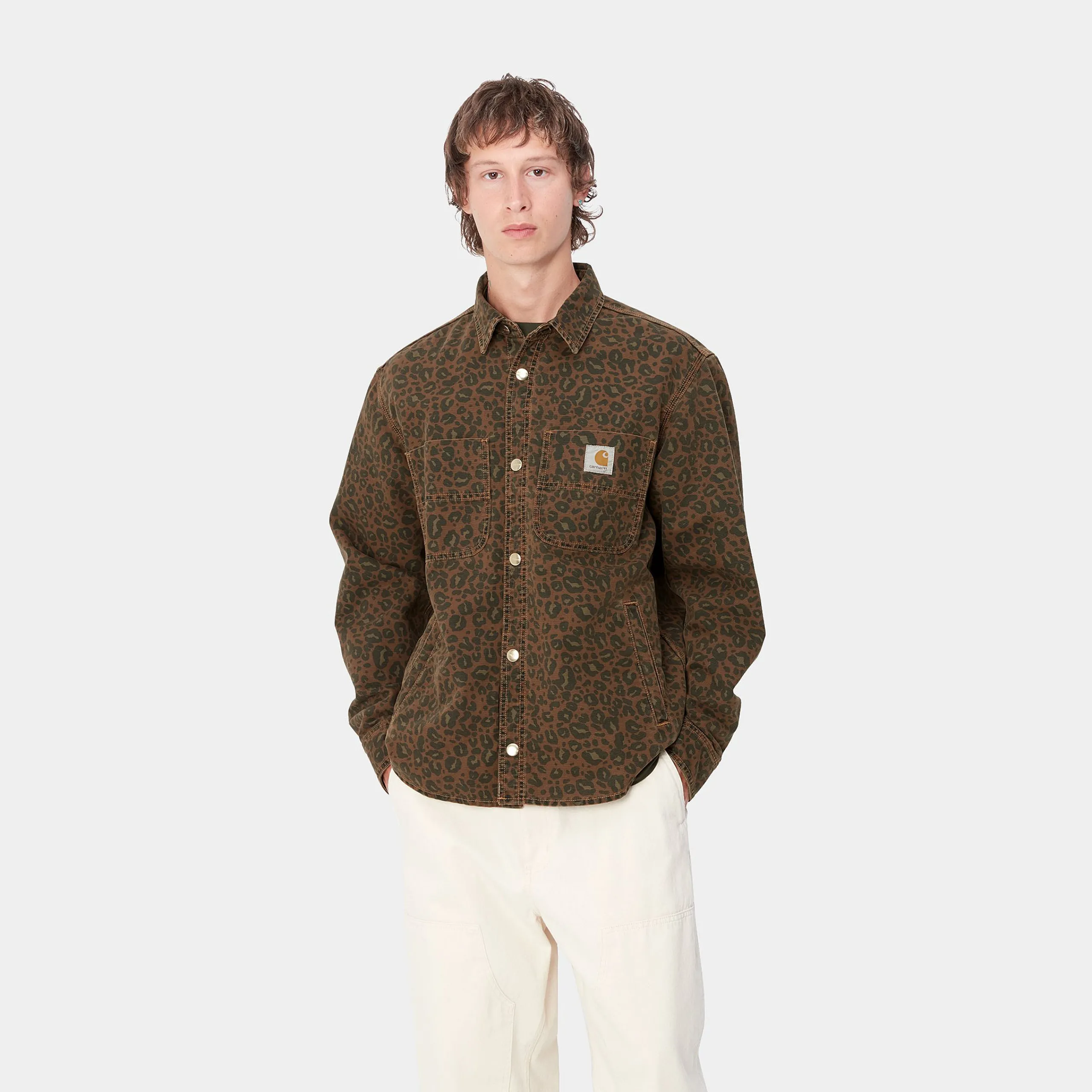Jacken & Mäntel|Hemden>Carhartt WIP Conro Shirt Jac Camo Leo, Tamarind / Tamarind