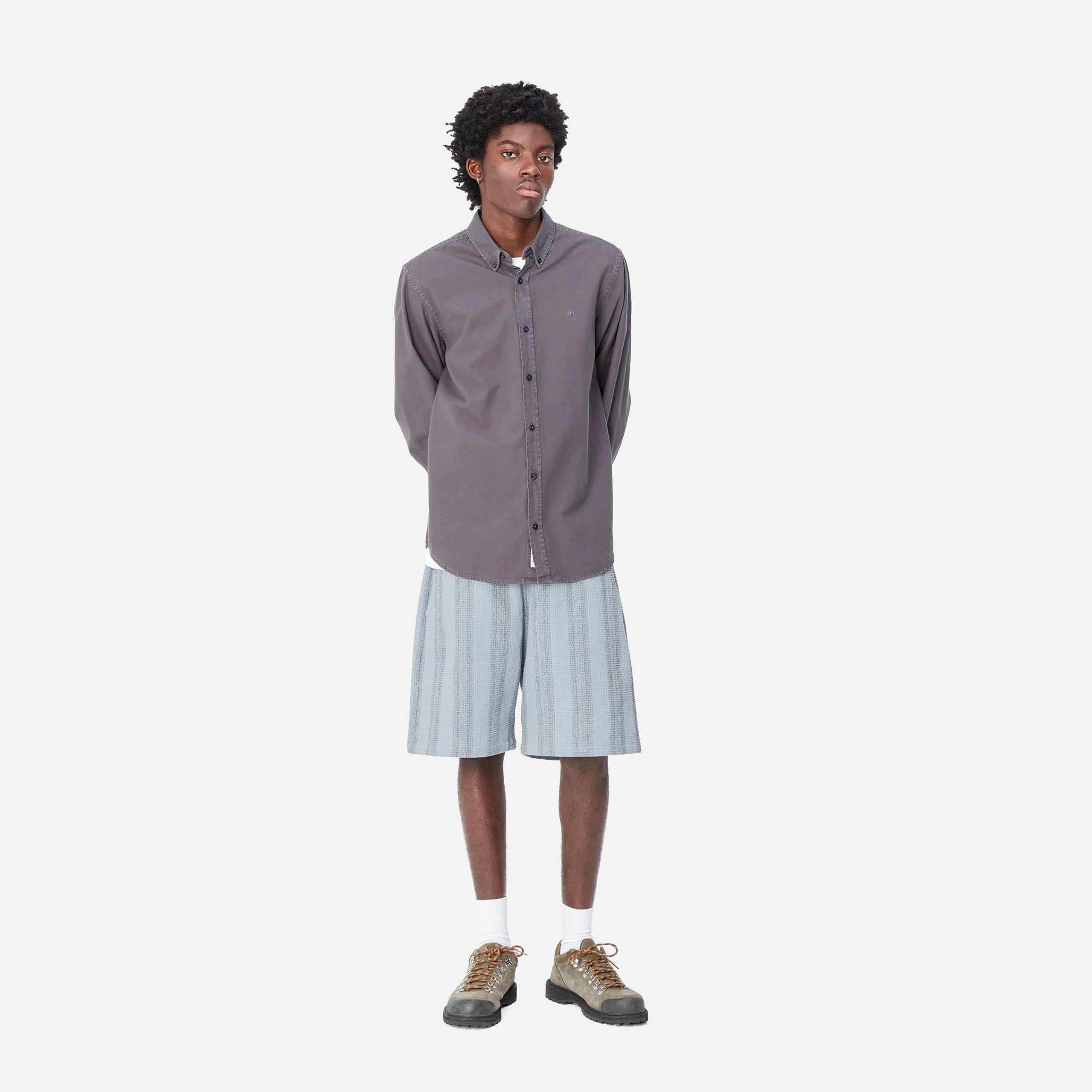 Shorts & Badehosen>Carhartt WIP Dodson Short Dodson Stripe, Misty Sky