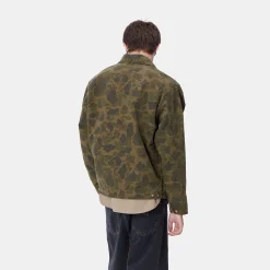 Jacken & Mäntel>Carhartt WIP Duck Detroit Jacket Camo Duck, Green / Office Green