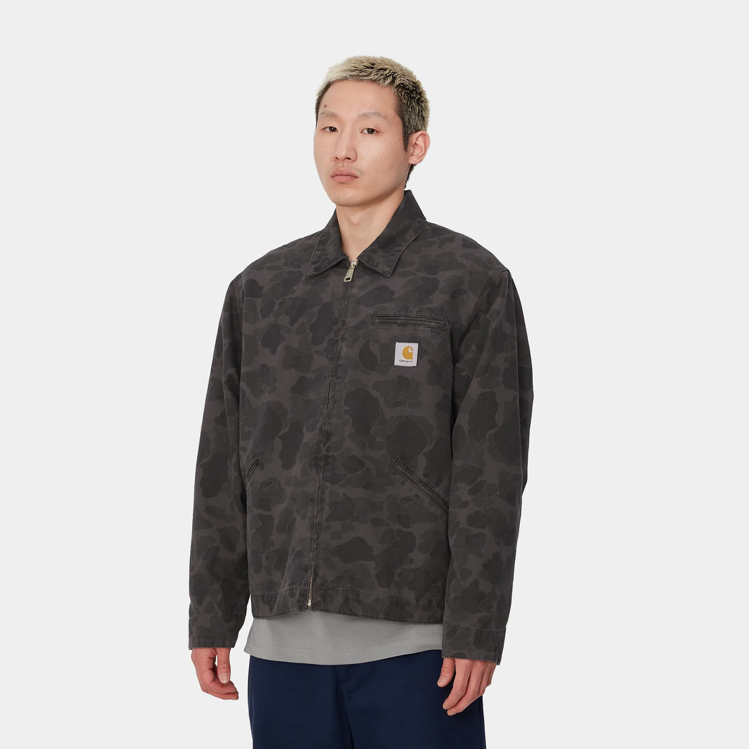 Jacken & Mäntel>Carhartt WIP Duck Detroit Jacket Camo Duck, Green / Graphite