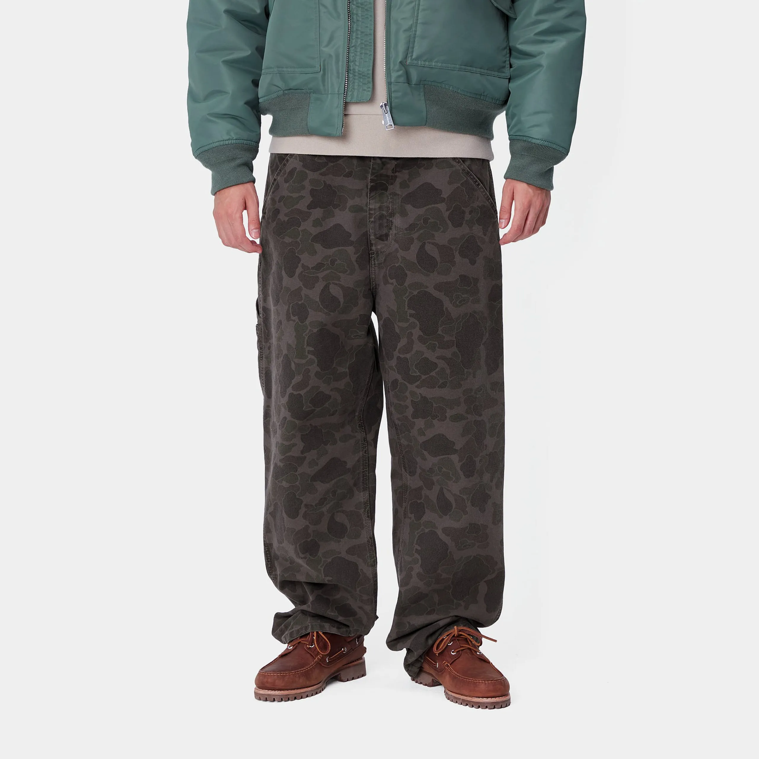 Hosen>Carhartt WIP Duck Single Knee Pant Camo Duck, Green / Graphite