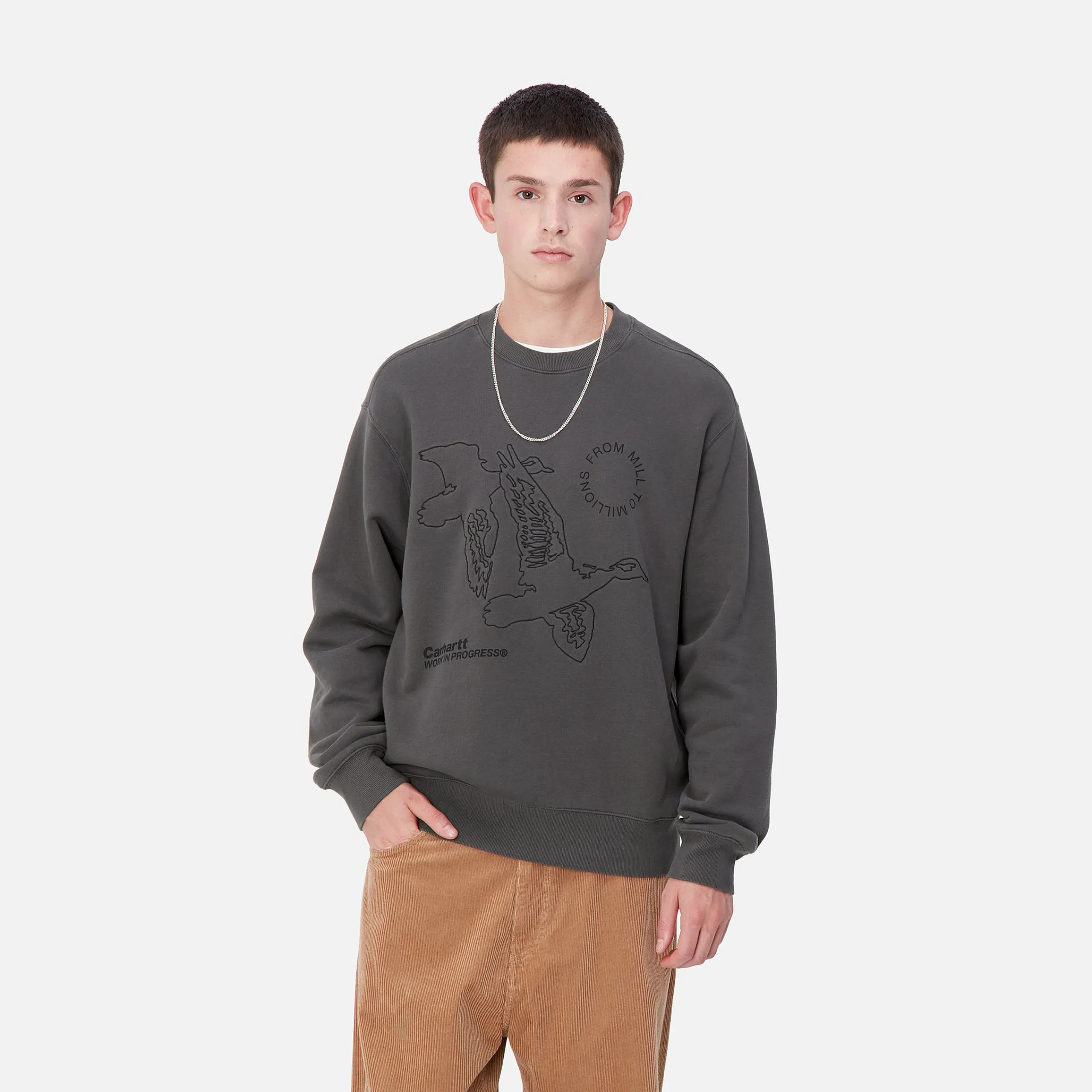 Sweats>Carhartt WIP Flying Ducks Sweat Graphite