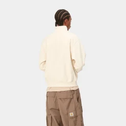 Sweats>Carhartt WIP Half Zip American Script Sweatshirt Natural