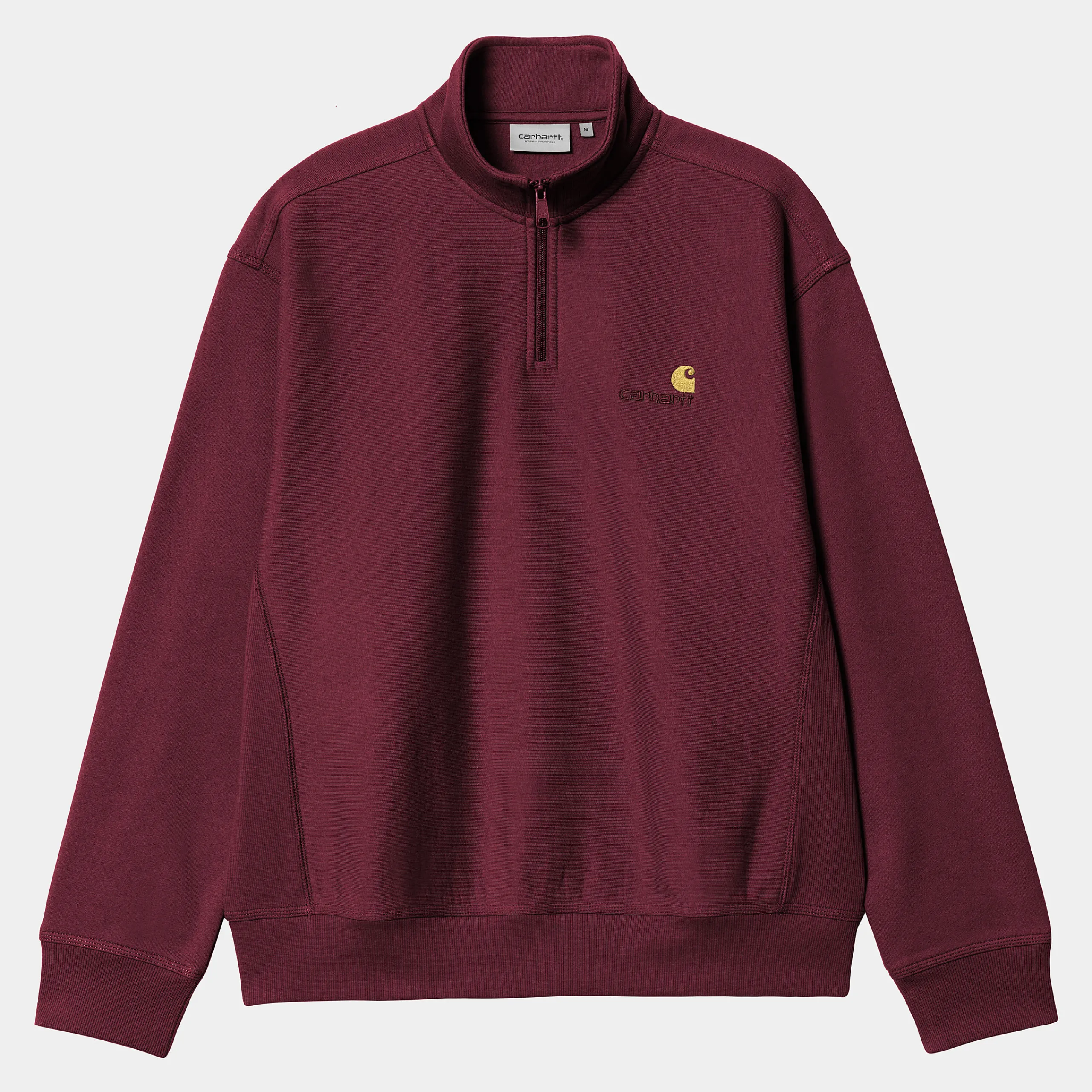 Sweats>Carhartt WIP Half Zip American Script Sweatshirt Malbec