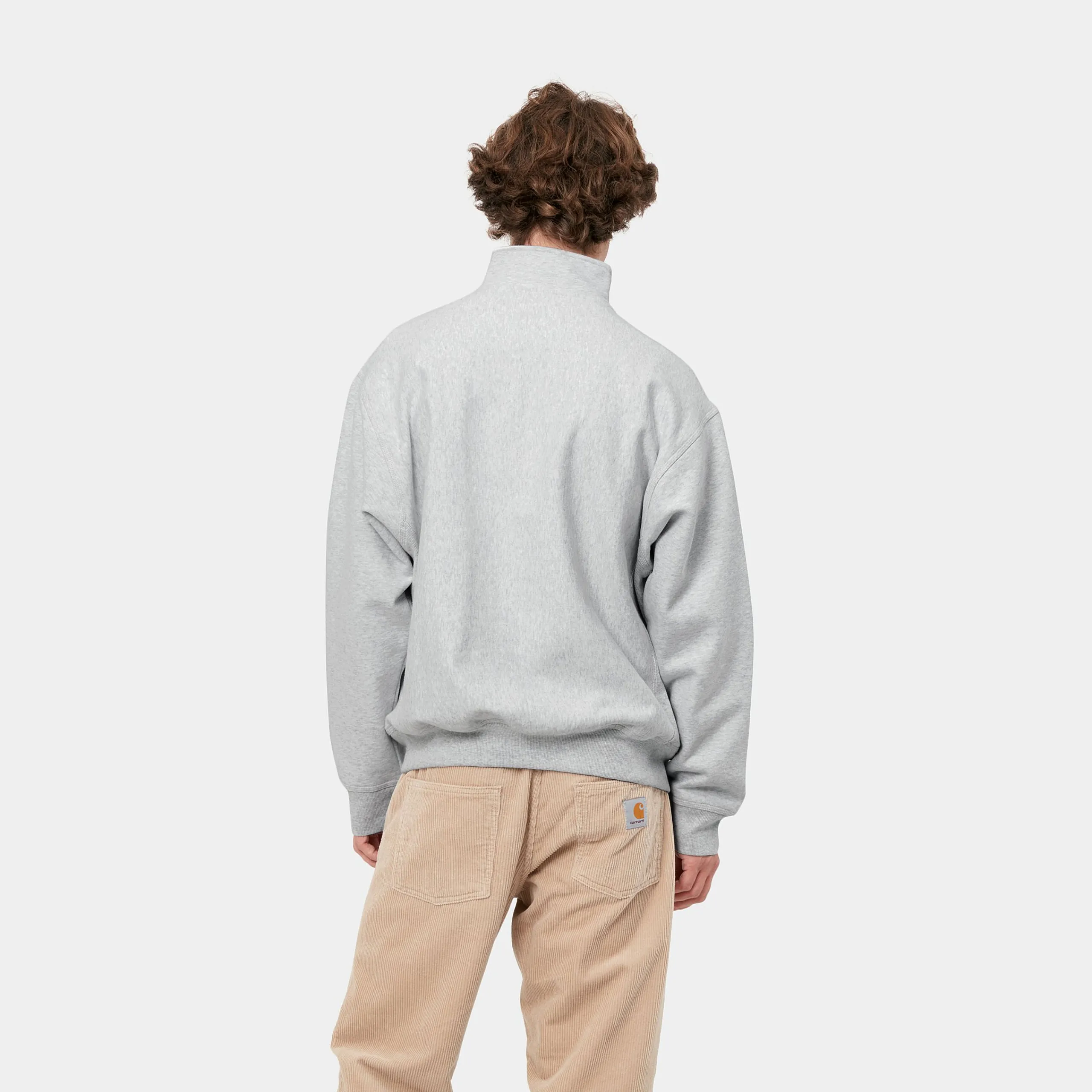 Sweats>Carhartt WIP Half Zip American Script Sweatshirt Ash Heather