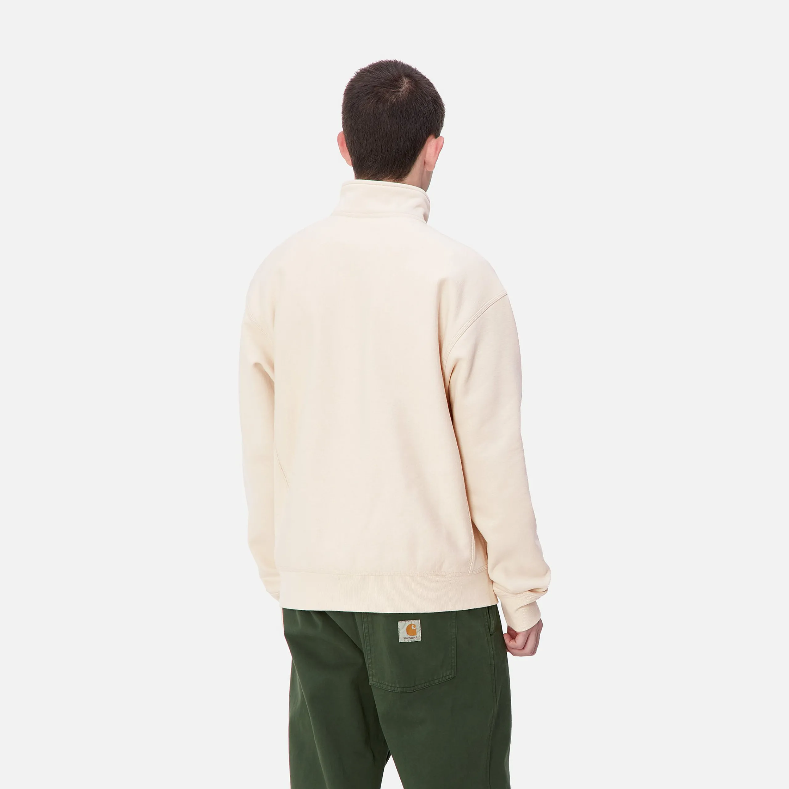 Sweats>Carhartt WIP Half Zip American Script Sweatshirt Moonbeam