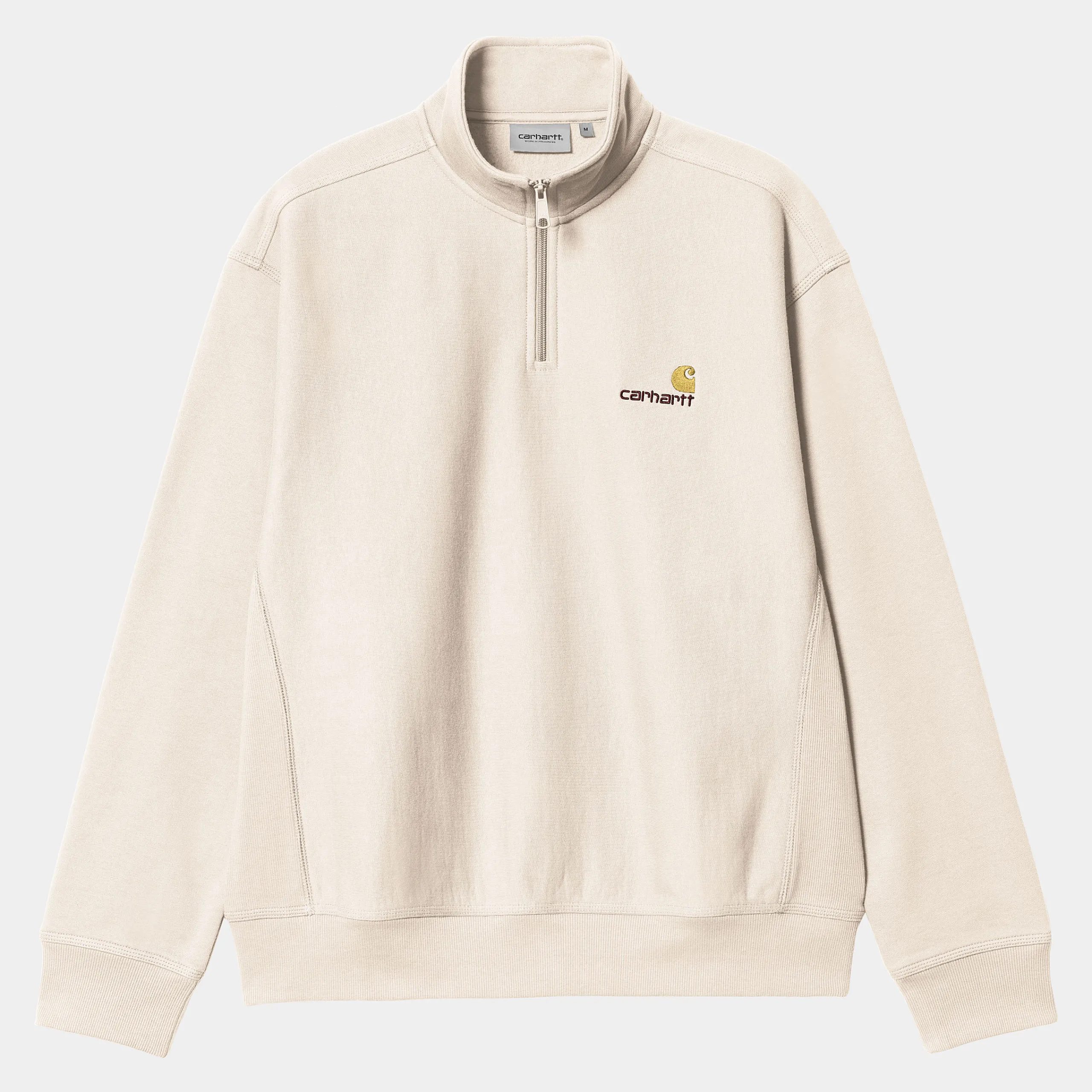 Sweats>Carhartt WIP Half Zip American Script Sweatshirt Moonbeam