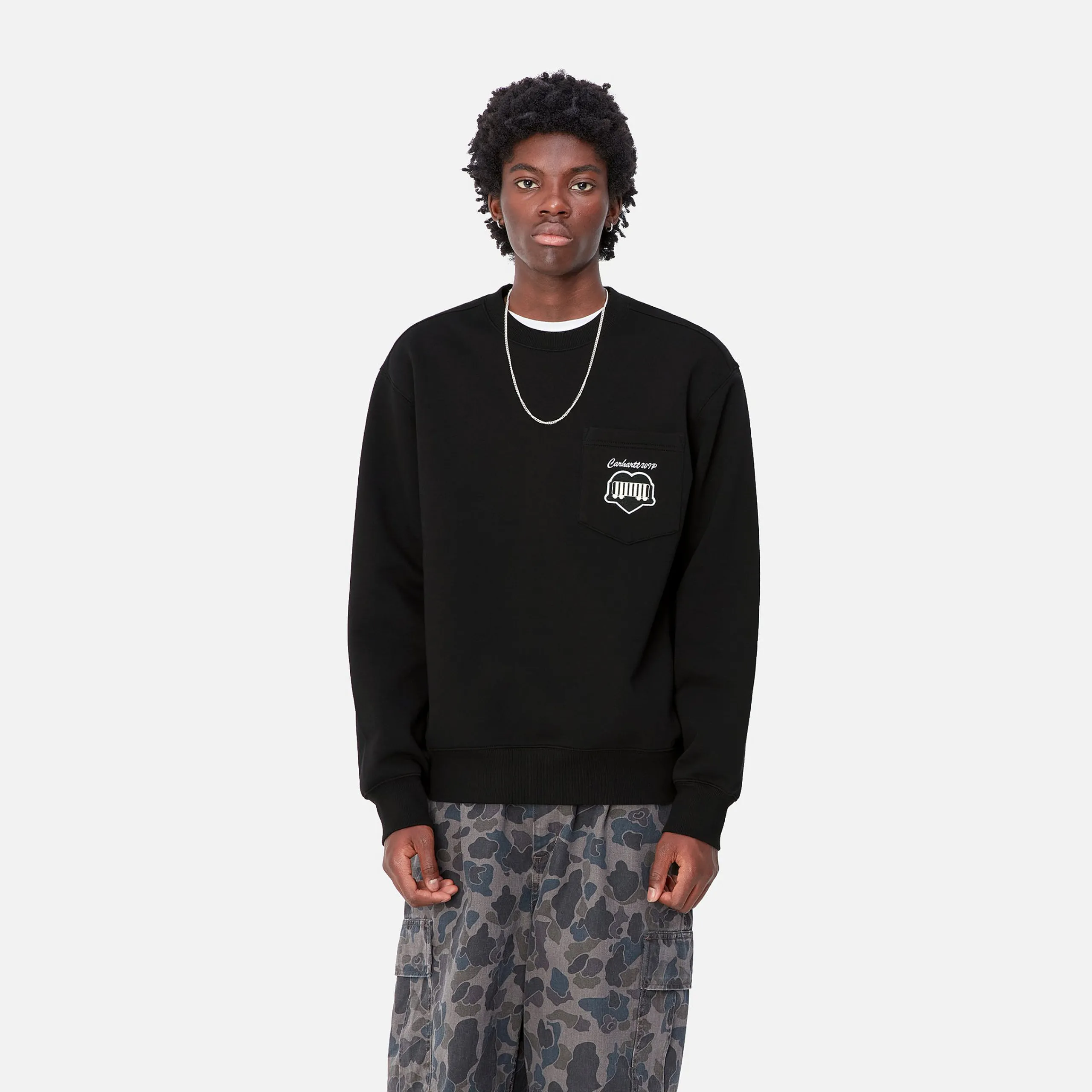 Sweats>Carhartt WIP Heart Train Pocket Sweat Black
