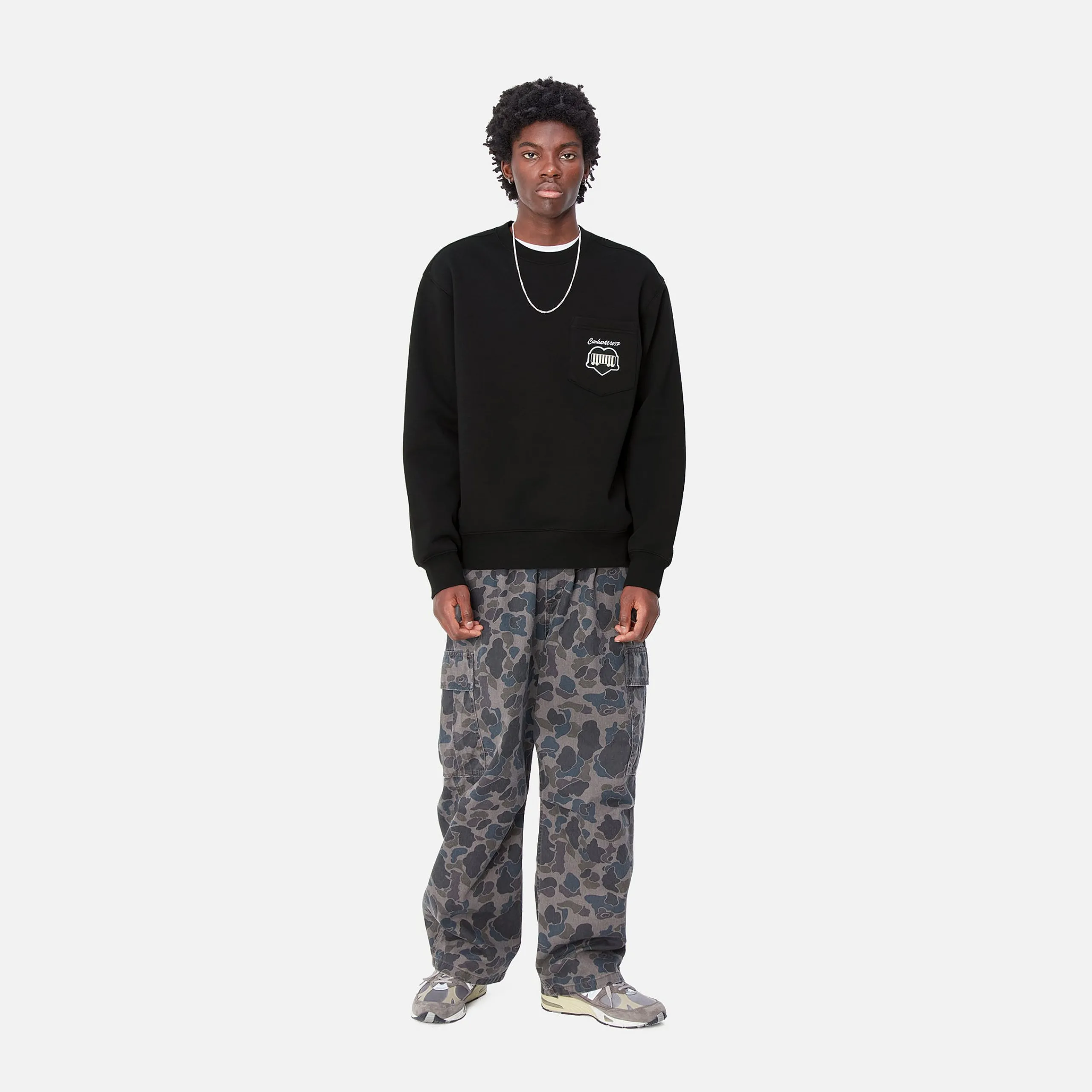 Sweats>Carhartt WIP Heart Train Pocket Sweat Black
