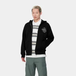 Sweats>Carhartt WIP Hooded Ablaze Jacket Black / Wax