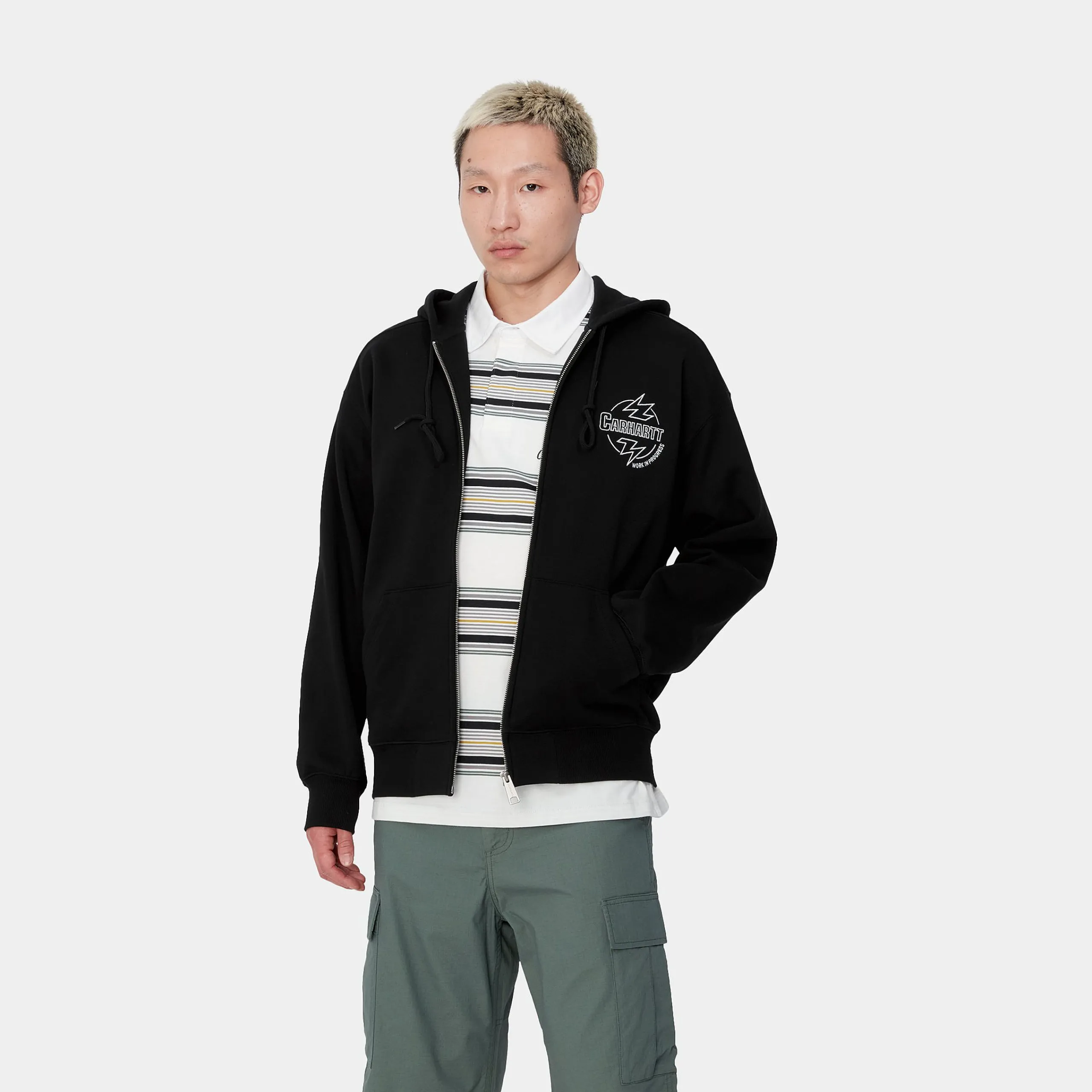 Sweats>Carhartt WIP Hooded Ablaze Jacket Black / Wax