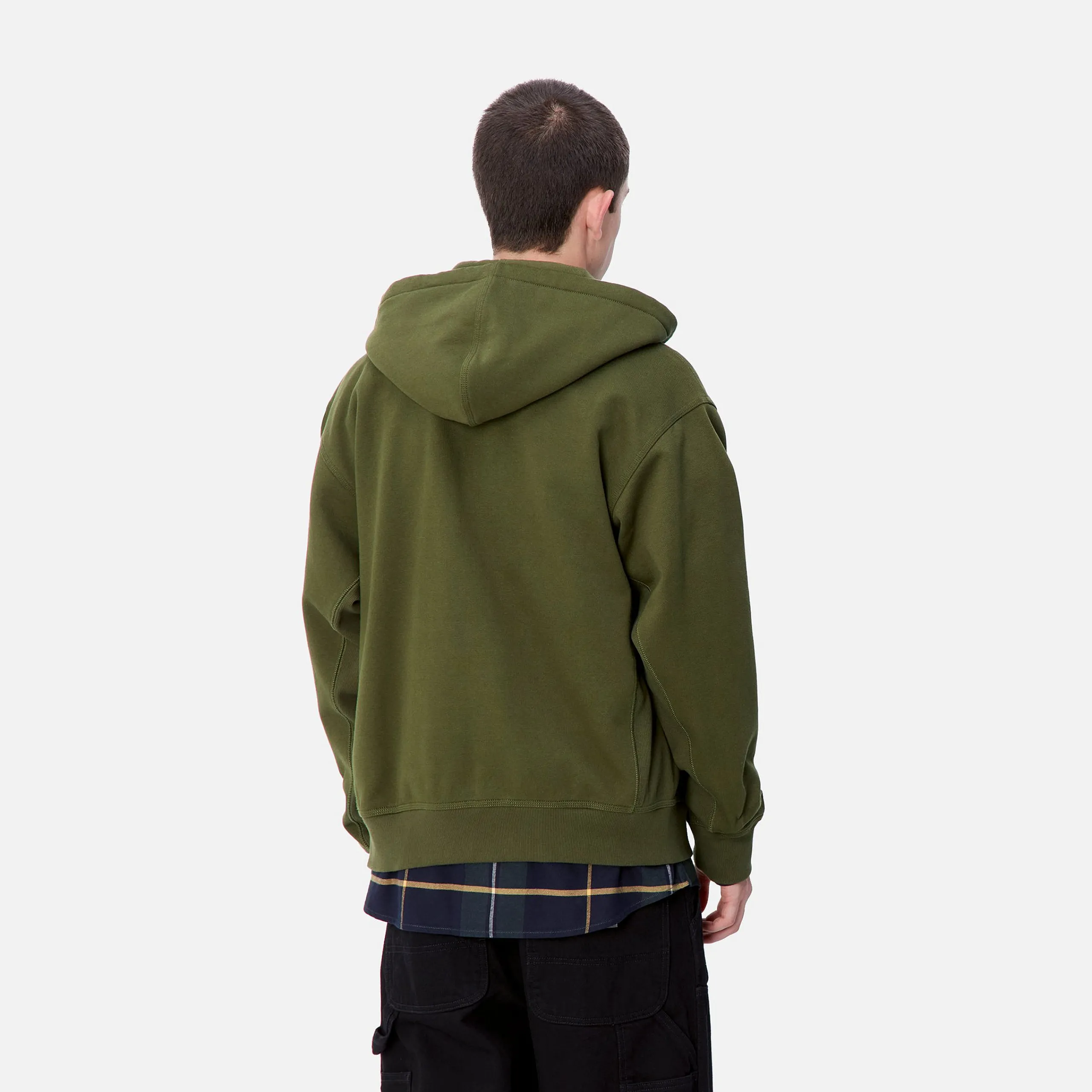 Sweats>Carhartt WIP Hooded American Script Jacket Tarragon