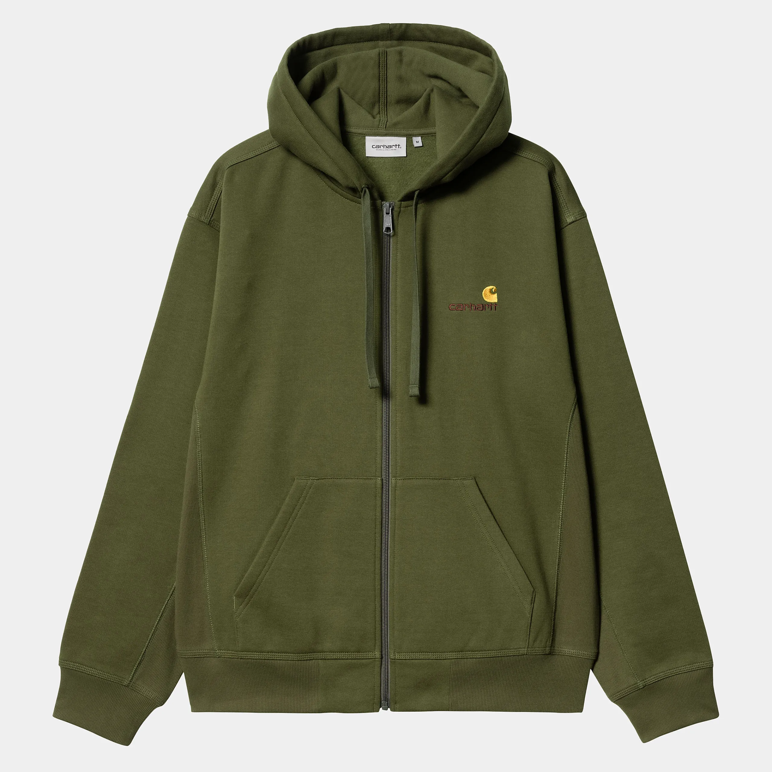 Sweats>Carhartt WIP Hooded American Script Jacket Tarragon