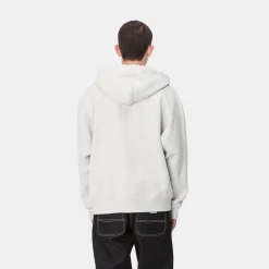 Sweats>Carhartt WIP Hooded American Script Jacket Ash Heather