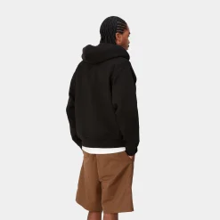 Sweats>Carhartt WIP Hooded American Script Jacket Black