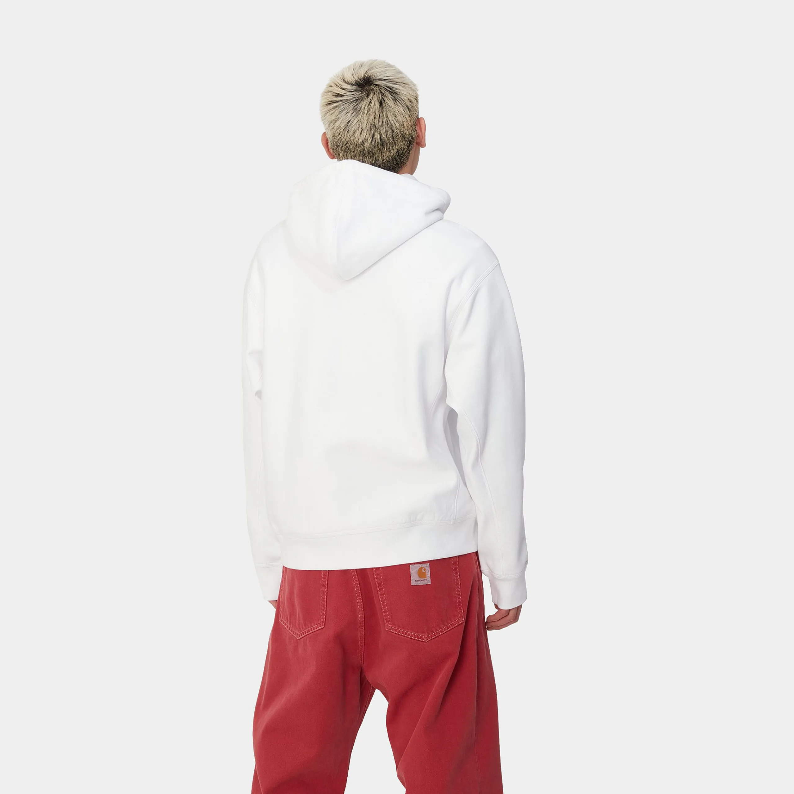 Sweats>Carhartt WIP Hooded American Script Sweatshirt White