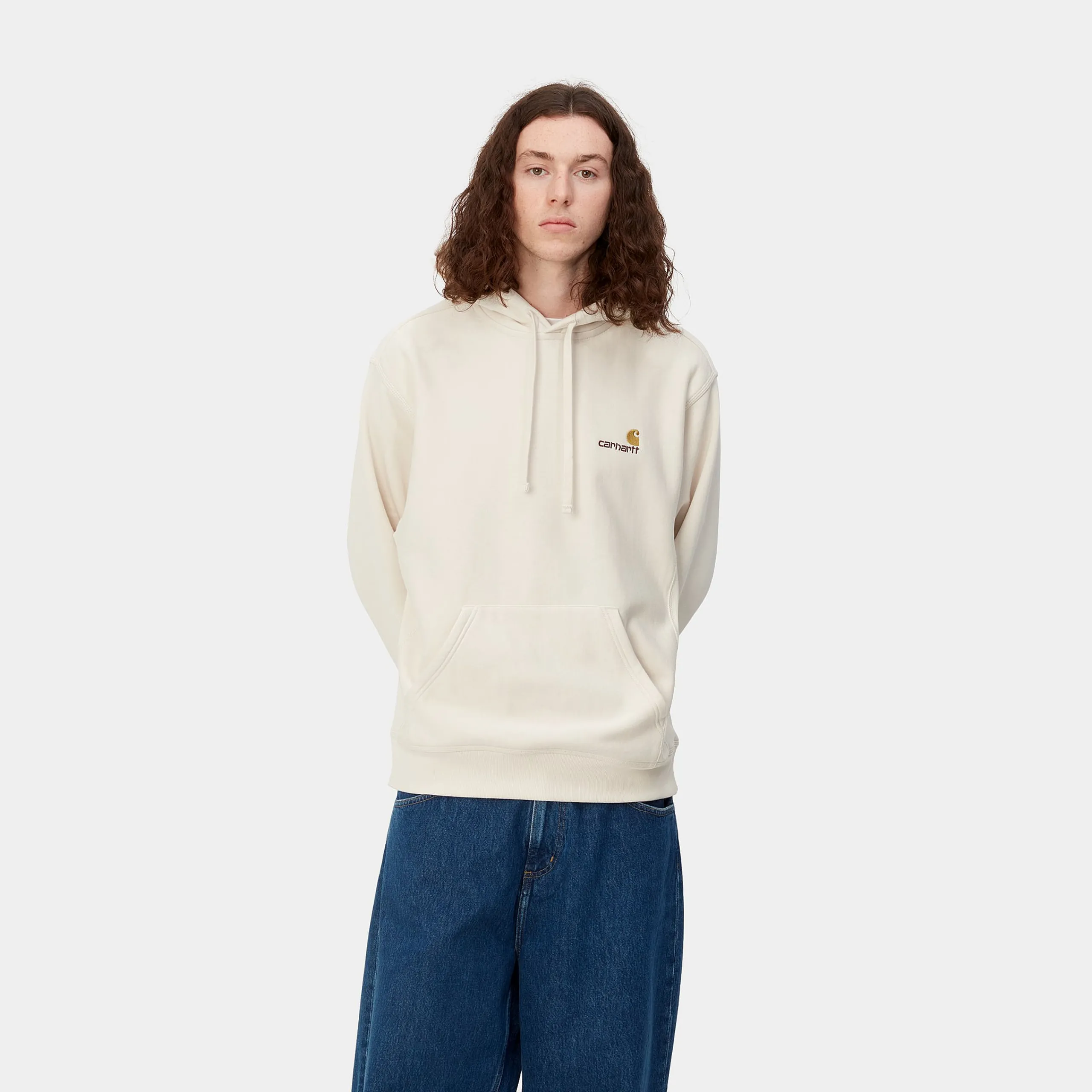 Sweats>Carhartt WIP Hooded American Script Sweatshirt Natural
