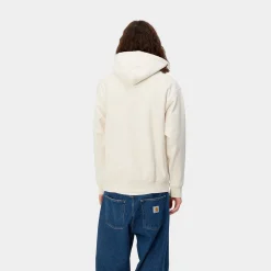 Sweats>Carhartt WIP Hooded American Script Sweatshirt Natural