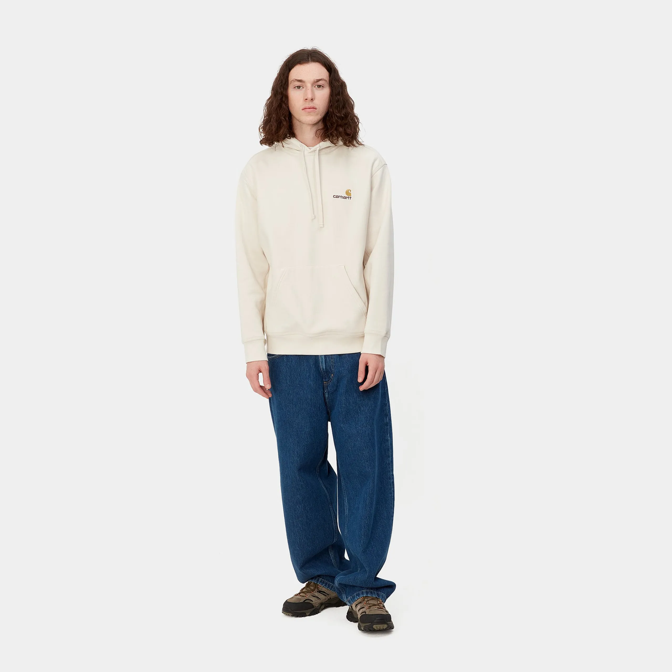 Sweats>Carhartt WIP Hooded American Script Sweatshirt Natural
